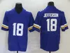 Mens Futbol 18 Justin Jefferson Jersey 8 Kirk Kuzenleri 22 Harrison Smith 33 Dalvin Cook 97 Everson Griffen 99 Danielle Hunter 4 Brett Favre Renk Rush Mor Beyaz