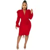 Casual Dresses Sexig V Neck Ruched Mini Dress Women Puff Long Sleeve Tight BodyCon Sundress Autumn Solid Drawstring Elegant Streetwear