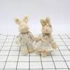 Plush Keychains 2pc schattige Bunny Plush Doll Floral Burlap Teddy Bear Keychain Girl Kawaii Animal Gevulde speelgoed paar sleutelhanger hanger hoge kwaliteit 230811