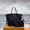 Buchstabe geprägte Einkaufstasche Frauen Designer Umhängetasche große Kapazität Einkaufsbeutel Luxury Cowhide Lederhandtasche mit Münzen Geldbörse