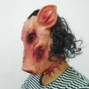 Halloween Scary Masks Novelty Pig Head Horror com máscaras de cabelo Cosplay Festival Realistic Festival Supplies Máscara HKD230810