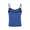 Women's Tanks Cropped Feminino Solid Color Sling Vest Bottoming Simulation Silk Chiffon Shirt Top Female Summer Sexy & Club Halter Women