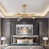 Hängslampor LED-ljus lyx enkel vardagsrumslampa guld efter modern E14 sovrum takkonst dubbel ändamål