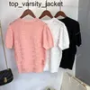 2023SS New Designer Womens T Shirt Durchscheinende Spitze sexy Frauen Top Langarm Shorts 2 3 Farben Luxus Modemarke Damen Herren Hoodie T -Shirt