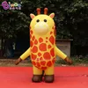 Toptan 2.8x1.8x3.5m yükseklik açık dev şişirilebilir hayvan zürafası karikatür modeli, etkinlik reklam partisi dekorasyon oyuncakları için hava üfleyici ile