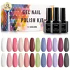 12-Color Gel Nail Polish Starter Kit: Perfect Christmas Gift for Women - Includes Base Top Coat, Pink, White, Brown & More!