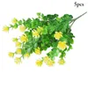 Decorative Flowers 5 Branch Artificial For Home Balcony Garden Decoration Leaves Lotus Dandelion Plastic Fake Wedding Decor Arrange