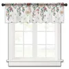 Curtain Plants Flowers White Short Tulle Kitchen Small Sheer Living Room Home Decor Voile Drapes