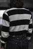 Women's Sweaters Vintage Sweater For Men Thick Cotton Striped Prisoner Winter Christmas Pullover Motorcycle Outfit