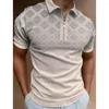 Herrpolos vintage sommar mode trend fitness casual enkla polo skjortor män blixtlås färg block sport lapptäcke topp man kläder 2023