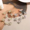 Backs Earrings Fairy Butterfly Non-perforated Women's Sparkling Zircon Earsleeves Clip