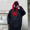 Retro American Spider Print Streetwear Streething Stand Stude Свитер мужской y2k осенний зимний повседневный прилив бренд бренд спортивные толчки Top T230811