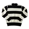 Women's Sweaters Vintage Sweater For Men Thick Cotton Striped Prisoner Winter Christmas Pullover Motorcycle Outfit