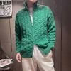 Мужские свитера 2022 Осенняя мода зимняя зеленая вязаная кардигана мужской с длинным рукавом Слим Свитер Мужской застежка на молнии