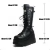 Boots Brand New Gothic Style Platform Vampire Cosplay Women Midcalf Boots 2023 Winter Wedges Comfy Women Motorcycle Boots Shoes J230811