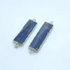 Pendant Necklaces 1pcs Natural Kyanite Rectangular Connector For Bracelet Jewelry Making Healing Stone Oval Necklace Golden Plated