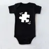 Dopasowanie rodzinnych strojów zabawne rodzinne T-shirt Mommy and Me Stroit Heart Puzzle Puzzle Mother and Daughter Son Tops Mama and Mini Baby R230811