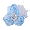 Fleurs décoratives Bustonniere Boutonniere Handmade Flower Wedding Bride and Groom Fashion Corsage Pearl Rhinestone Pin Broche pour hommes