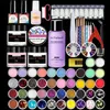 62 In 1 Acrylic Nail Kit With 34 Glitter Powder And Liquid Set - Professional Acrylic Nail Powder French Nail Tips For Beginners Nail Art DIY At Home Salon