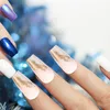 Falska naglar nagel tips Tryck på medium Mid Längd falska kvinnor abs franska naglar manikyrverktyg