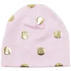 Berets Baby Beanie Hat Golden Dot Pullover Cap Skull For Angel Child Winter Warm Cotton 0-6 Month Baggy Casual Bonnets