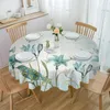 Table Cloth Flowers Vintage Tulips Plants Waterproof Tablecloth Tea Decoration Round Cover For Kitchen Wedding Home Dining Room