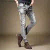 Mäns jeans 2023 Spring/Summer New Fashion Trends Vintage Tear Elastic Calf Men's Casual Ultra Thin Breattable High Quality Jeans 28-36 Z230814