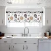 Perde Şükran Günü Sonbahar Beyaz Kısa Tül Mutfak Küçük Sear Salon Odası Ev Dekoru Voil Drapes