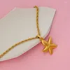Подвесные ожерелья Классический колье из звезда из нержавеющей стали 18 К ПВД золото, покрытое ржавением, ржавея, женщины, подарок воротник