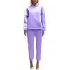 Women's Two Piece Pants 2 Solid Color Hooded Sweater Casual Suit Oversized Suits For Women Office Womens Wide Leg Overall Snow