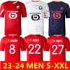 Maillot LOSC Lille maillots de football 2023 2024 J.DAVID ANDRE BAMBA FONSECA BURAK T.WEAH maillot 23/24 domicile hommes maillots de football