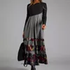 Casual Dresses Women's Autumn And Winter Slim Long-sleeved Long Bohemian Printed Dress Ladies Fashion Print Comfortable Vestidos