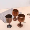 Wine Glasses Handmade Natural Spruce Wood Goblet Cup Environmental Classical Glass Round Red Teapcup Solid Wooden Goblets Drinkware