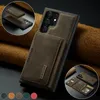 Abnehmbare Leder -Brieftaschenhülle für Samsung S20 Plus S21 Fe S22 S23 Ultra Note 20 Z Fold4 Fold3 Vintage Business MEN Schockproofes Schutz Telefon Rückzug