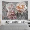 Tapisseries pivoine fleur tapisserie colorée tenture murale salle d'art maison mur art chambre esthétique maison peut être personnalisée