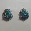 أقراط التدوير JLE371 Green Opal على شكل قلب هدية المجوهرات