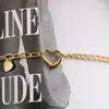 Luxury Tiff fashion brand jewelry Titanium steel sweet and minimalist style T lettering hollow out love asymmetric chain bracelet female titanium 18k gold