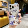 Étuis de chargement sans fil magnétiques à fleurs pour iPhone 15 14 Plus 13 Pro MAX 12 Samsung Galaxy S24 S23 Ultra S22 Mode Soft IMD TPU Magnet Clear Transparent Phone Cover