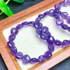 Bangle Natural Amethyst Heart Bracelet Purple Crystal Reiki Healing High Quality Gemstone Fashion Jewelry Gift 1pcs 12mm