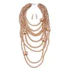 Hänghalsband strängar strängar modeöverdrivning flera lager pärlhalsband set långa tröja kedja smycken 6050