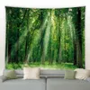 Tapestries Customizable Natural Forest Waterfall Landscape Tapestry Psychedelic Scene Mandala Home Art Hippie Bedroom Room R230811