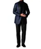 Herrenanzüge Anzug 2 Stück Blazer Black Hosen ein Knopf schiere Revers -Geschäftsarbeit Schleiche Passform formelles Hochzeitsbräutigam Kostüm Homme