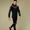 Erkekler Hoodies Erkek Nakış Çiçekli Kazak Kazak Pamuk Moda Pamuk Hip Hop İnce Sokak Giyim O yaka kapşonlu Sonbahar