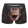 Underbyxor 3D tredimensionell djur Happy Chimp-Monkey Face Present Bomull Trosor Mann Underkläder Print Shorts Boxer Briefs