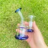 4 inch Mini Glazen Bong Diffuus Perc Kwaliteit Zware Waterpijp Waterpijp Waskolf Blauwe Waskolf Pijpen met ronde 14mm mannelijke tabakskom