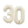 Dekoration 32/40 tum krämfärg digital ballong för 30 70 Vuxen Happy Birthday Decoration Diy Supplies