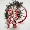 Christmas Decorations Farmhouse Wagon Wheels Wreath Winter Door Hanging Home Outdoor Year Gift