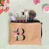 Kosmetiska väskor fodral anpassade namnblomma bokstäver Bachelorette Party Neceser Makeup Zipper Pouch toalettartiklar Brudtärna gåvor 230810