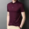 Polos mężczyzn 2023 Letnia wysokiej jakości lapel merceryzowane krótko-rękawowe T-shirt młodzieżowy biznes z Mulberry Silk cienki odcinek Pulloverpolo