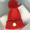 Bonnet/Casquettes d'hiver Bonnet tricoté en laine chapeau femmes gros tricot épais chaud fausse fourrure pom bonnets chapeaux femme Bonnet 11 couleurs chapeau tricoté chapeaux avec bord hommes